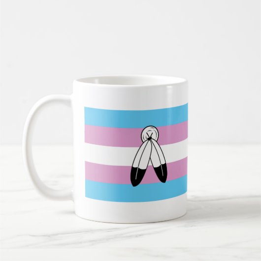 Zwei-Geist-Trans-Stolperflagge Kaffeetasse (Links)