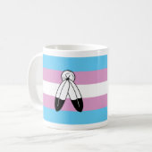 Zwei-Geist-Trans-Stolperflagge Kaffeetasse (Vorderseite Links)