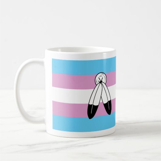 Zwei-Geist-Trans-Stolperflagge Kaffeetasse (Links)