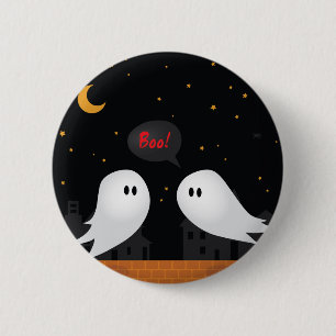 Zwei Geister in Sprichwort boo halloween Button
