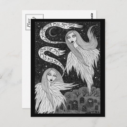 Zwei Geisterpostkarten Postkarte (Vorne/Hinten)