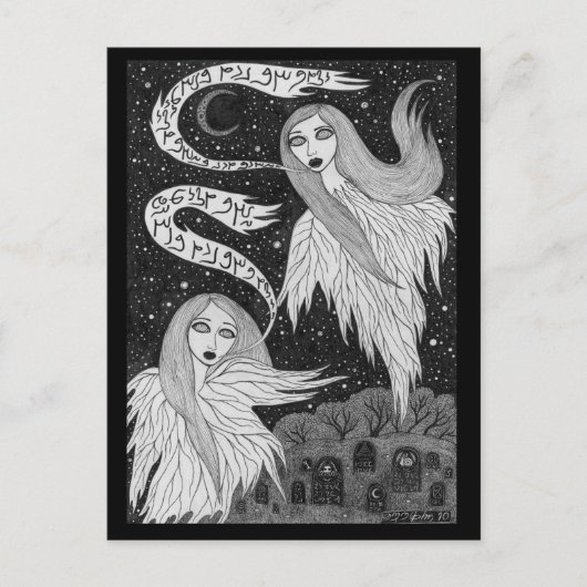 Zwei Geisterpostkarten Postkarte (Vorderseite)