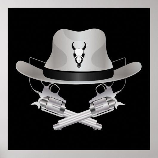 Zwei gekreuzte Gewehre und Hut Poster (Vorne)