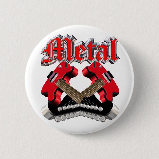 Zwei gekreuzte Gitarren Button (Vorderseite)