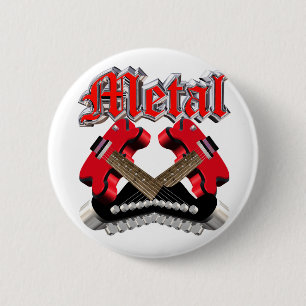 Zwei gekreuzte Gitarren Button