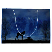 Zwei gekreuzte Racehorse Foals Geschenktasche Große Geschenktüte (Rückseite)