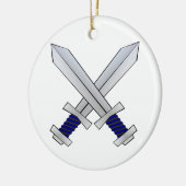 Zwei gekreuzte Schwerter Keramikornament (Links)