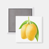 Zwei gelbe Mango-Früchte Magnet (Vorderseite/Rückseite)