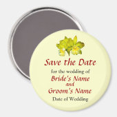Zwei gelbe Orchideen Save the Date Magnet (Vorderseite/Rückseite)