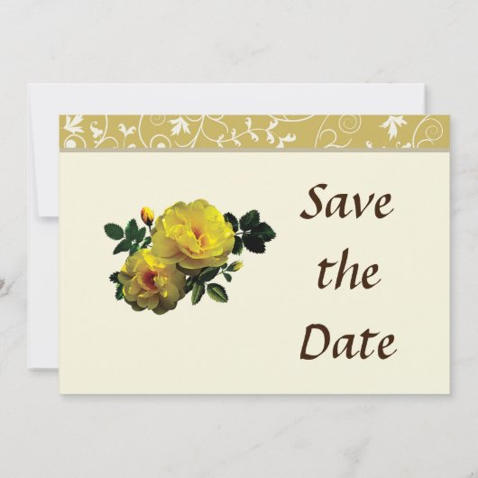 Zwei Gelbe Rosen im Sonnenschein Save the Date (Rückseite)
