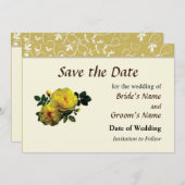 Zwei Gelbe Rosen im Sonnenschein Save the Date (Vorne/Hinten)