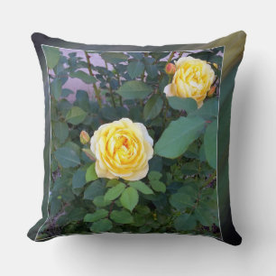 zwei gelbe Rosen Kissen