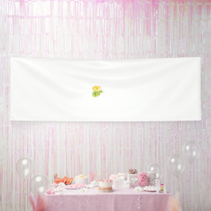 Zwei gelbe und grüne Blume auf weißem Hintergrund Banner