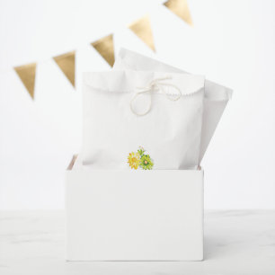 Zwei gelbe und grüne Blume auf weißem Hintergrund Geschenktütchen