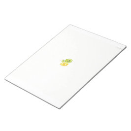 zwei gelbe und grüne Blume auf weißem Hintergrund Notizblock