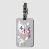 zwei gemeinsam fliegende Flugzeuge Gepäckanhänger (Vorderseite Vertikal)