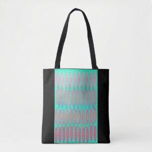 Zwei gemusterte pinkblaue Shoppingmeilen Tasche
