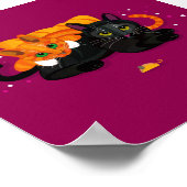 Zwei geometrische Katzen nebeneinander Poster (Ecke)