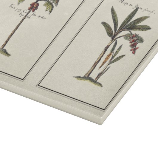 Zwei gerahmte Miniaturpalmen Schneidebrett (Ecke)