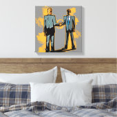 Zwei Geschäftsmann, der die Hände schüttelt Leinwanddruck (Insitu (Schlafzimmer))