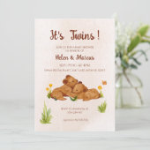 Zwei geschlechtsneutrale Babydusche Einladung (Stehend Vorderseite)