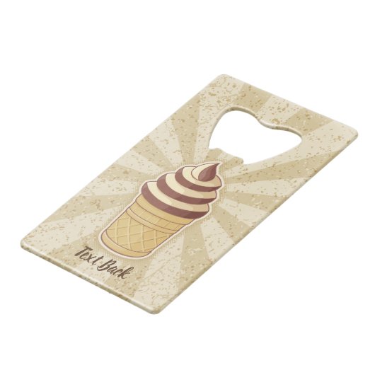 Zwei Geschmacksrichtungen Eiscreme-Cup Geldbeutel Flaschenöffner (Rückseite Schrägansicht)