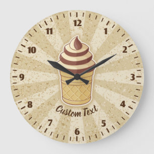 Zwei Geschmacksrichtungen Eiscreme-Cup Große Wanduhr