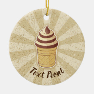 Zwei Geschmacksrichtungen Eiscreme-Cup Keramik Ornament