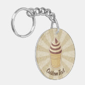 Zwei Geschmacksrichtungen Eiscreme-Cup-Schlüsselan Schlüsselanhänger (Vorderseite links)