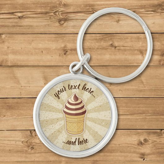 Zwei Geschmacksrichtungen Eiscreme-Cup Schlüsselanhänger