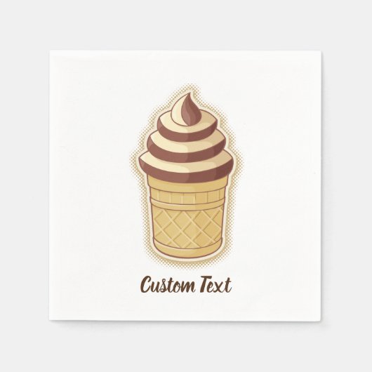 Zwei Geschmacksrichtungen Eiscreme-Cup Serviette (Vorderseite)