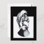 Zwei Gesichter der Trauer Postkarte (Vorne/Hinten)