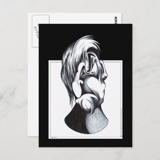 Zwei Gesichter der Trauer Postkarte (Vorne/Hinten)