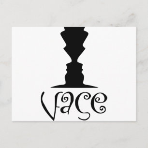 Zwei Gesichter oder Vase-optische Illusion Postkarte