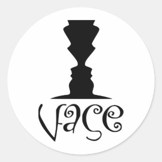 Zwei Gesichter oder Vase-optische Illusion Runder Aufkleber