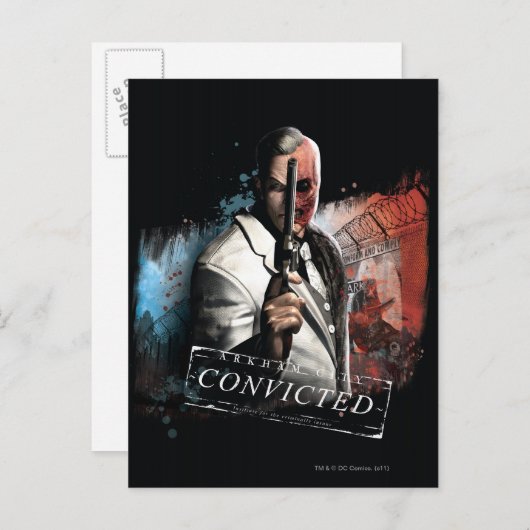 Zwei Gesichter - verurteilt Postkarte (Vorne/Hinten)