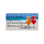 Zwei Getränke auf den Strandadressen-Etiketten Adressaufkleber (Vorne)