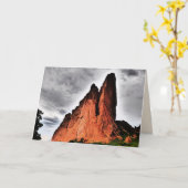 Zwei gezackte Peaks Garden of the Gods Blank Gruß Karte (Gelbe Blume)