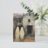 Zwei Ghosts Vintage Malerei Postkarte (Stehend Vorderseite)