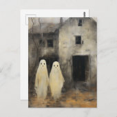 Zwei Ghosts Vintage Malerei Postkarte (Vorne/Hinten)