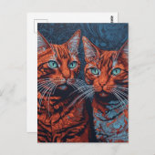 Zwei Ginger-Kätzchen Postkarte (Vorne/Hinten)