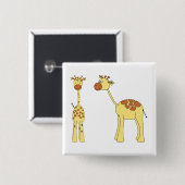 Zwei Giraffen. Cartoon Button (Vorne & Hinten)