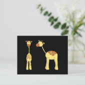 Zwei Giraffen. Cartoon Postkarte (Stehend Vorderseite)