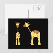 Zwei Giraffen. Cartoon Postkarte (Vorne/Hinten)