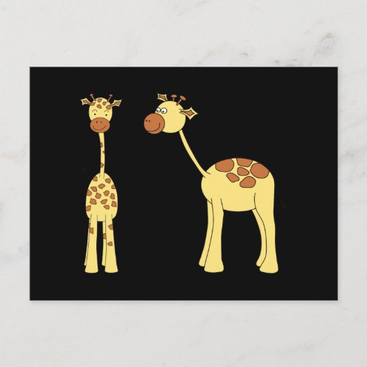 Zwei Giraffen. Cartoon Postkarte (Vorderseite)