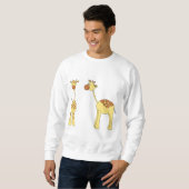 Zwei Giraffen. Cartoon Sweatshirt (Vorne ganz)