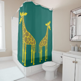 Zwei Giraffen Duschvorhang