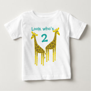 Zwei Giraffen für zwei Jahre Baby T-shirt