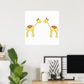Zwei Giraffen gegenüber. Cartoon Poster (Heimbüro)