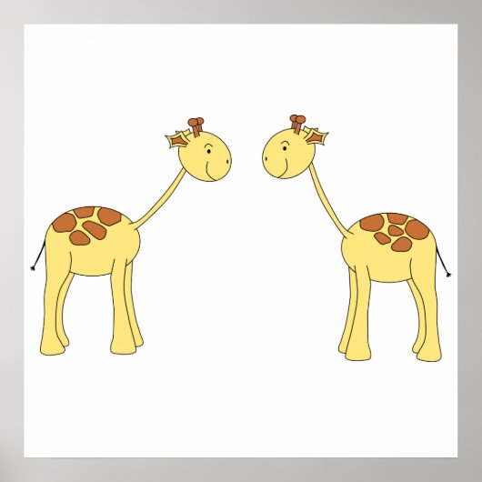 Zwei Giraffen gegenüber. Cartoon Poster (Vorne)